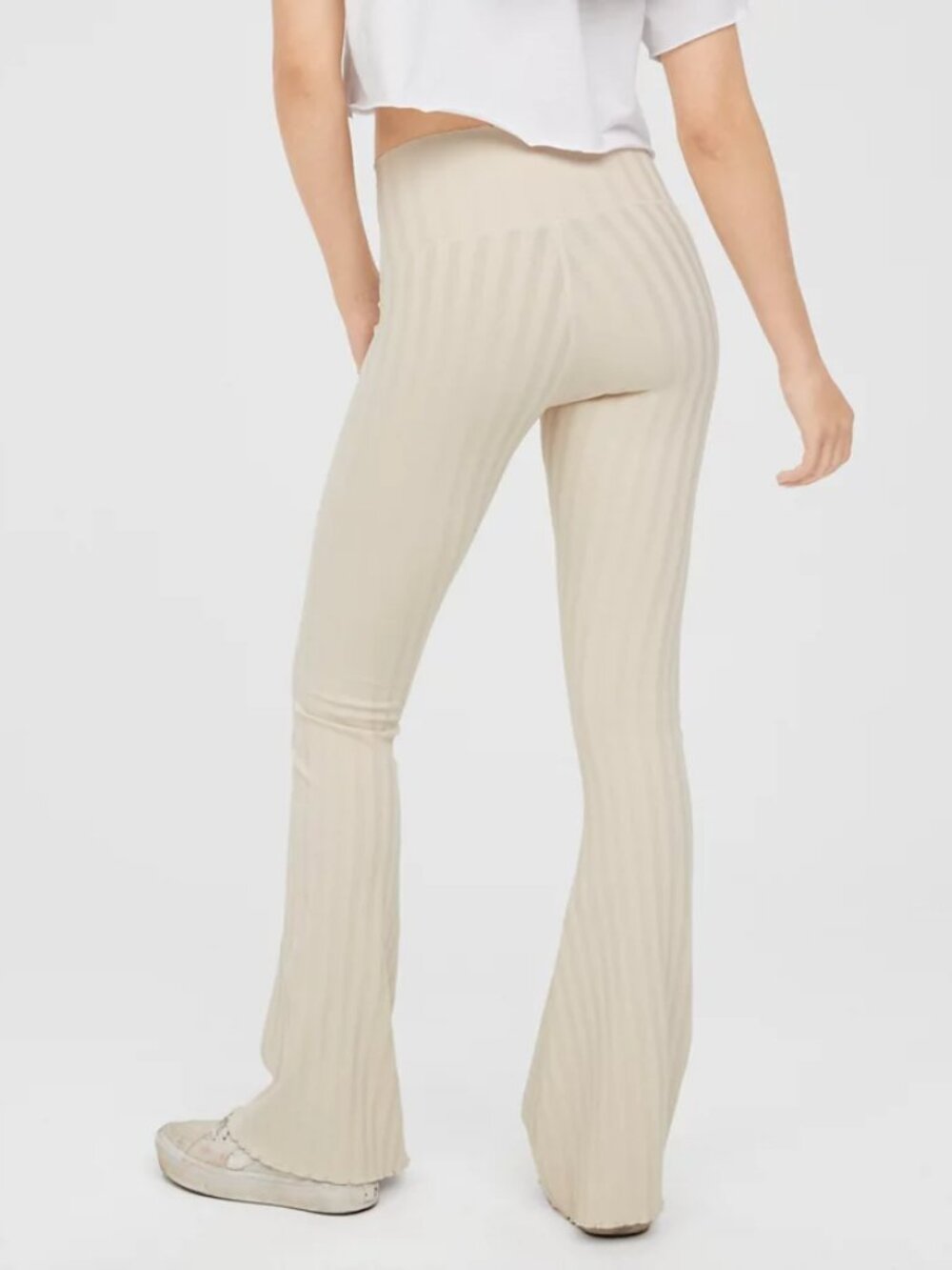 Aerie OG Groove Flare Legging Pants Size Medium in Soft oat Shade - Picture 11 of 12